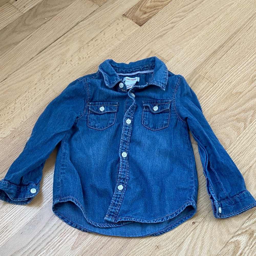 Joe Fresh denim Oxford shirt size toddler boy 18-24m
